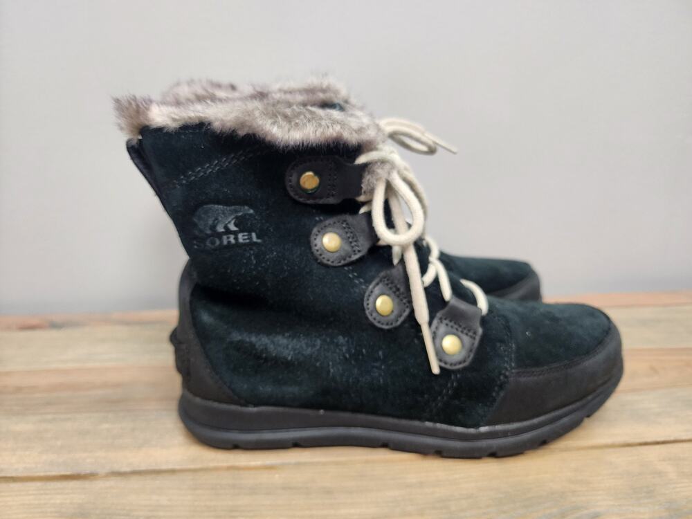 Sorel Women's Explorer Joan Suede Boots Black Size 8